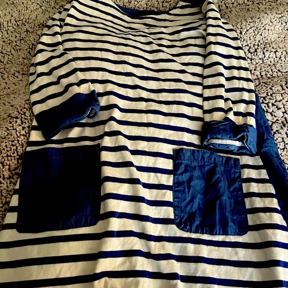 Boden Other - Mini Boden navy denim striped long sleeve dress girls 11-12